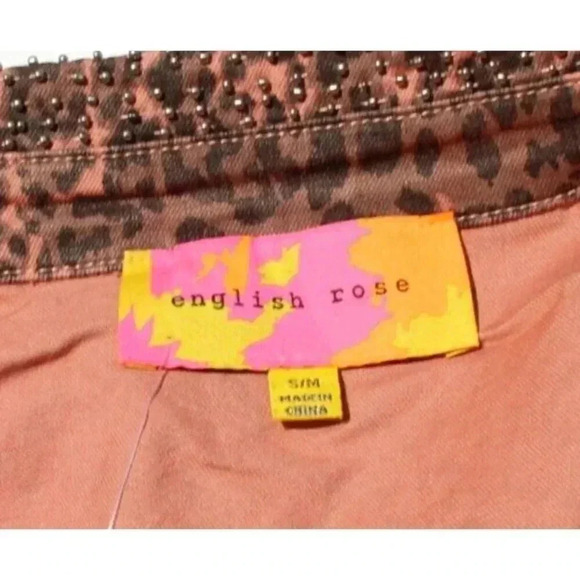 NWT English Rose Women's Animal Print Sleeveless Vest Beaded Collar Size S/M - Picture 4 of 4